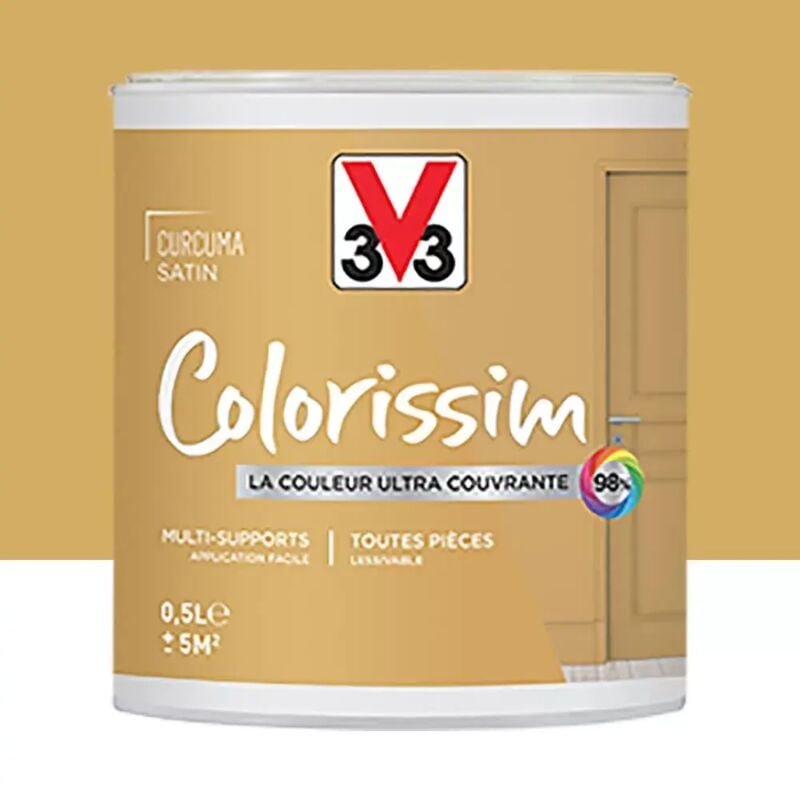 Peinture Multi-supports V33 Colorissim Satin Curcuma 0,5 l