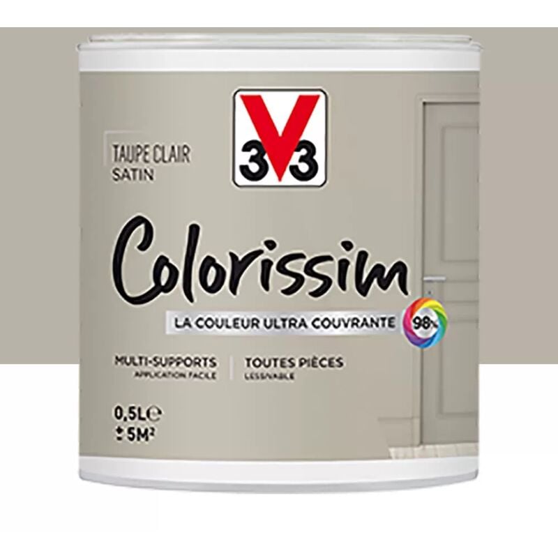 Peinture Multi-supports V33 Colorissim Satin Taupe clair 0,5 l