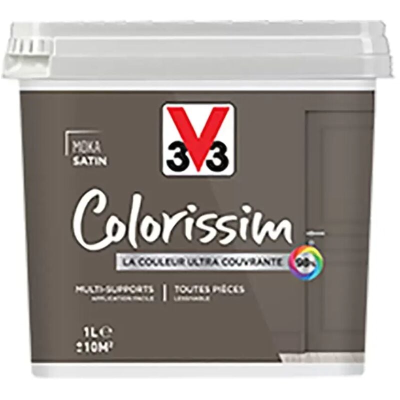 Peinture Multi-supports V33 Colorissim Satin Moka 1 l