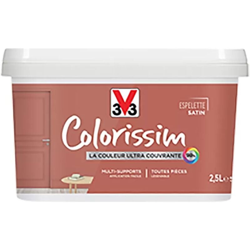 Peinture Multi-supports V33 Colorissim Satin Espelette 2,5 l