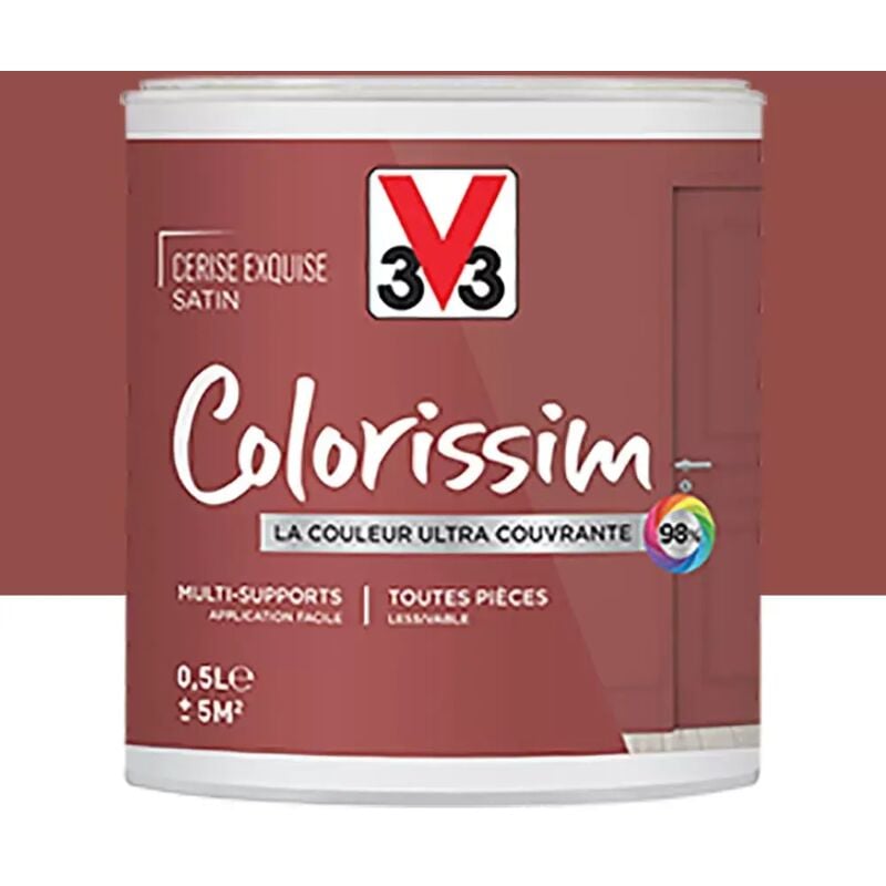 Peinture Multi-supports V33 Colorissim Satin Cerise exquise 0,5 l