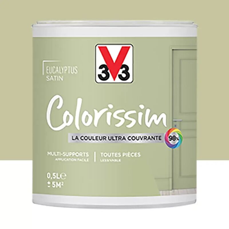 Peinture Multi-supports V33 Colorissim Satin Eucalyptus 0,5 l