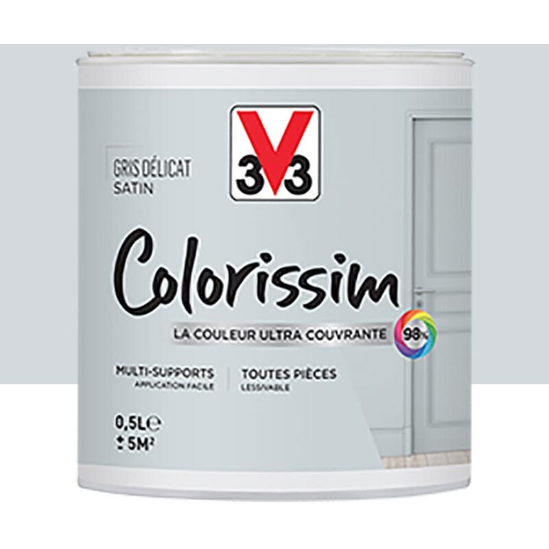 Peinture Multi-supports V33 Colorissim Satin Gris délicat 0,5 l