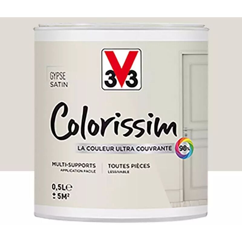 Peinture Multi-supports V33 Colorissim Satin Gypse 0,5 l