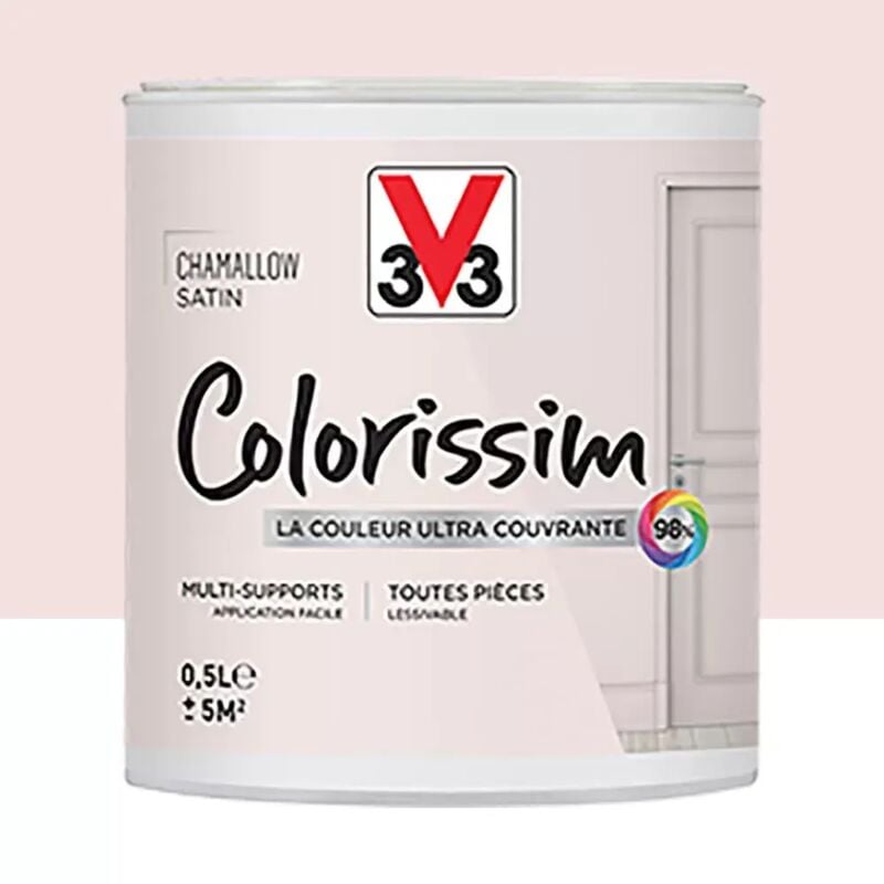 Peinture Multi-supports V33 Colorissim Satin Chamallow 0,5 l