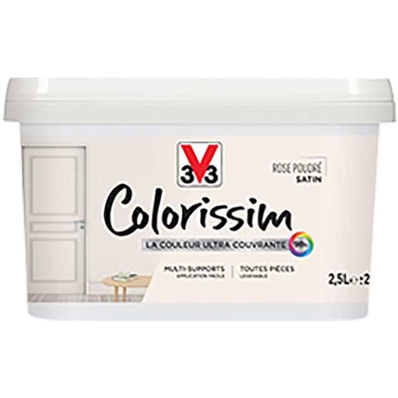 Peinture Multi-supports V33 Colorissim Satin Rose poudré 2,5 l