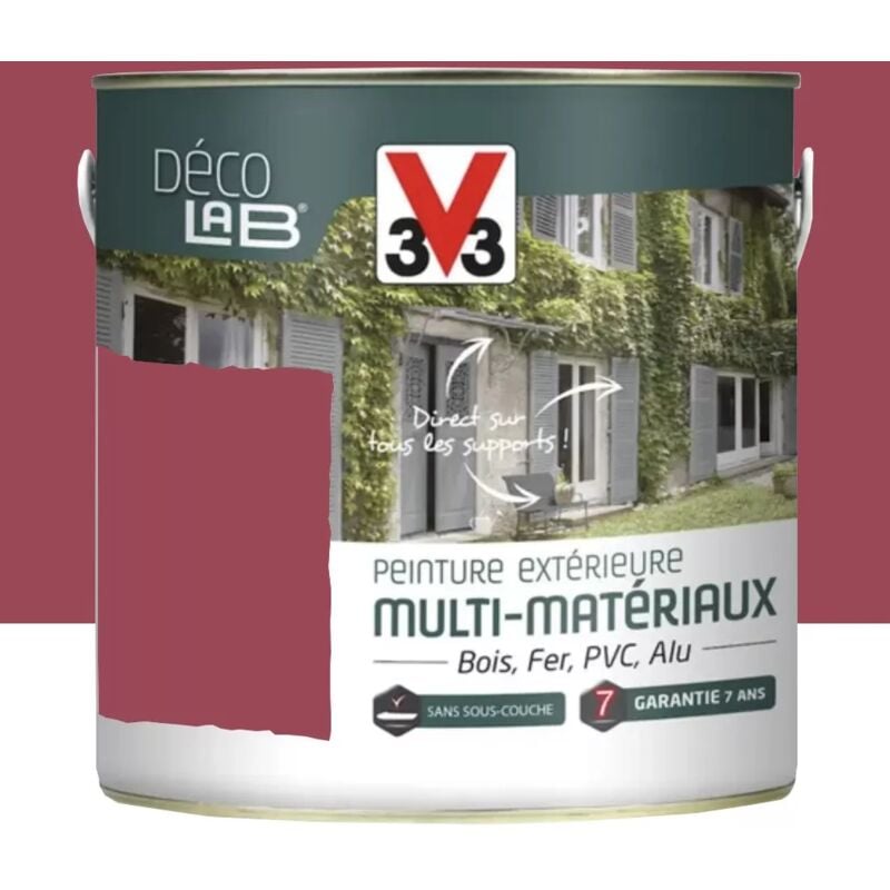 V33 - Peinture Extérieure Multi-Matériaux Déco lab Hibiscus Satin 2 l