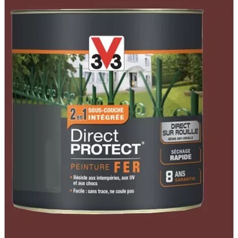 V33 Peinture Direct Protect Fer Rouge Basque 0,25 L