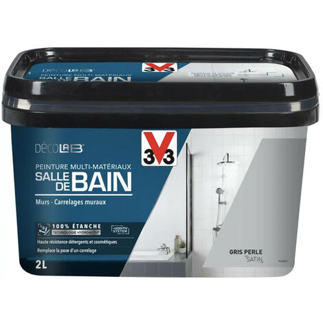 V33 – Peinture anti humidité 100% étanche – Gris perle – 0,75 L – Adhérence exceptionnelle sur surfaces variées – Résiste à l'eau et à la condensation