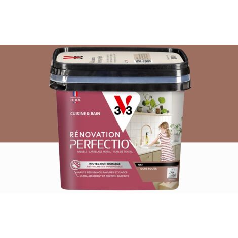 V33 Peinture meuble, V33 Rénovation cuisine et bain, 0.75l, ocre rouge mat