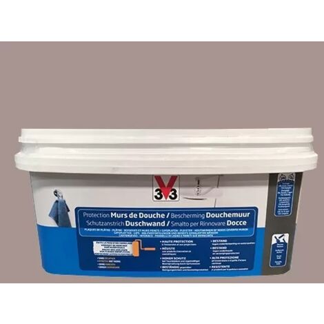V33 – Peinture murale couleur taupe 2 L – Protection murs de douche – Résistante à l'humidité – Application facile sur surfaces verticales