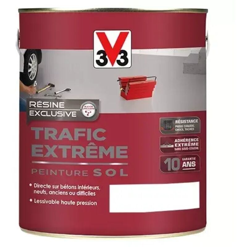 V33 - Peinture Sol Résine Trafic Extrême Blanc 2,5 l