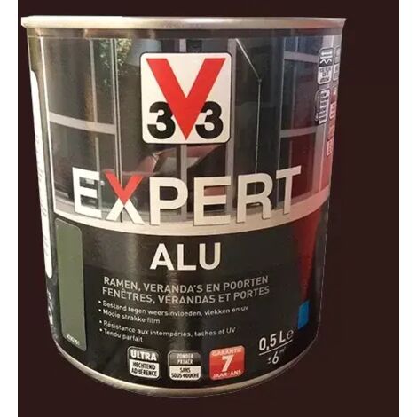 V33 – Peinture sur métal 0,5 L satin – Ultra-adhérente pour aluminium – Résistante aux intempéries et UV – Tendu parfait