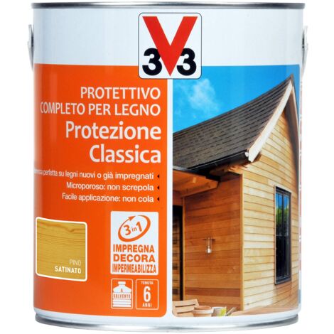 V33 Protettivo Completo per Legno a Solvente 6 Anni Protezione Classica