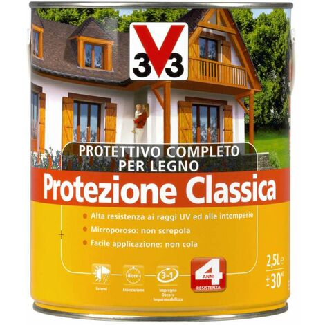 V33 Protettivo Completo per Legno a Solvente 6 Anni Protezione Classica