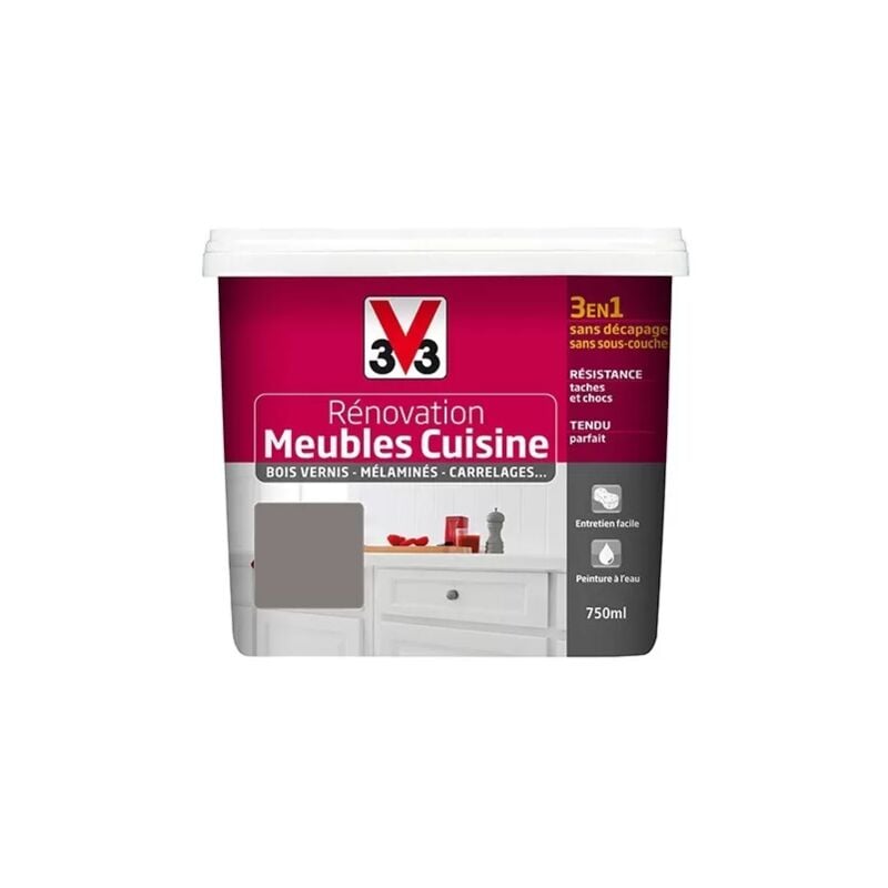V33 - Rénovation Meubles Cuisine (Bois vernis-Mélaminés-Stratifiés) Satin Seigle 0,75 l