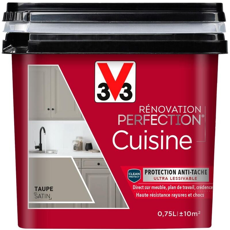 Peinture cuisine Rénovation perfection® V33 Taupe satin 0,75L
