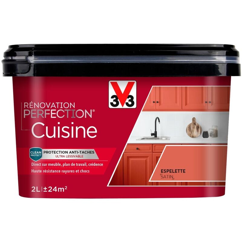 Peinture cuisine Rénovation perfection® V33 Espalette satin 2L