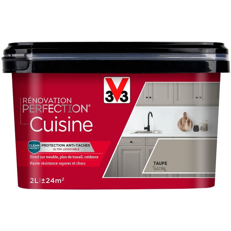 V33 - Peinture cuisine Rénovation perfection® Taupe satin 2L