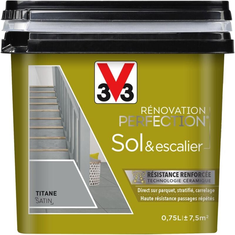 V33 - Peinture sols & escaliers Rénovation perfection® Titane satin 0,75L