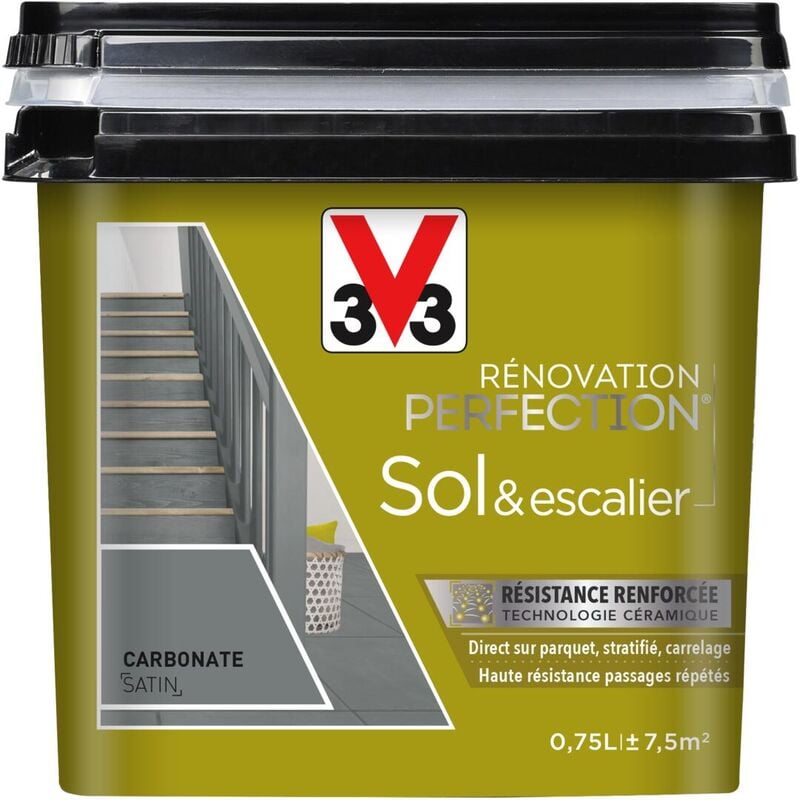 V33 - Peinture sols & escaliers Rénovation perfection® Carbonnate satin 0,75L