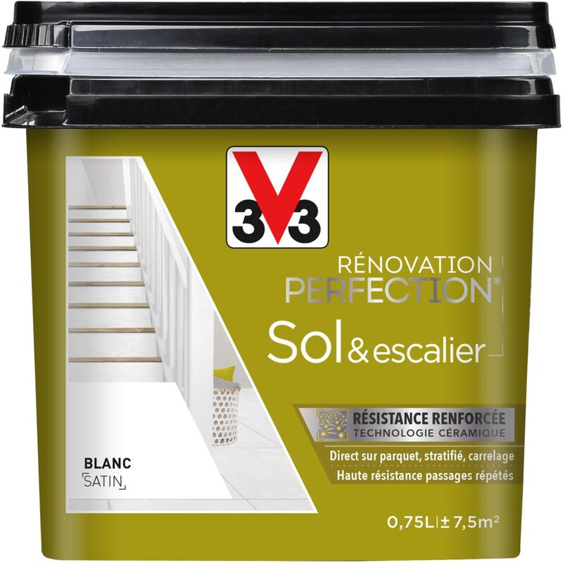 V33 - Peinture sols & escaliers Rénovation perfection® Blanc satin 0,75L