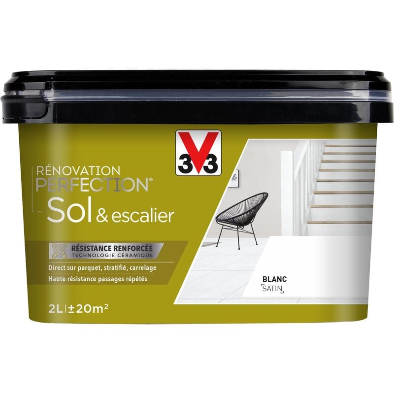 V33 - Peinture sols & escaliers Rénovation perfection® Blanc satin 2L