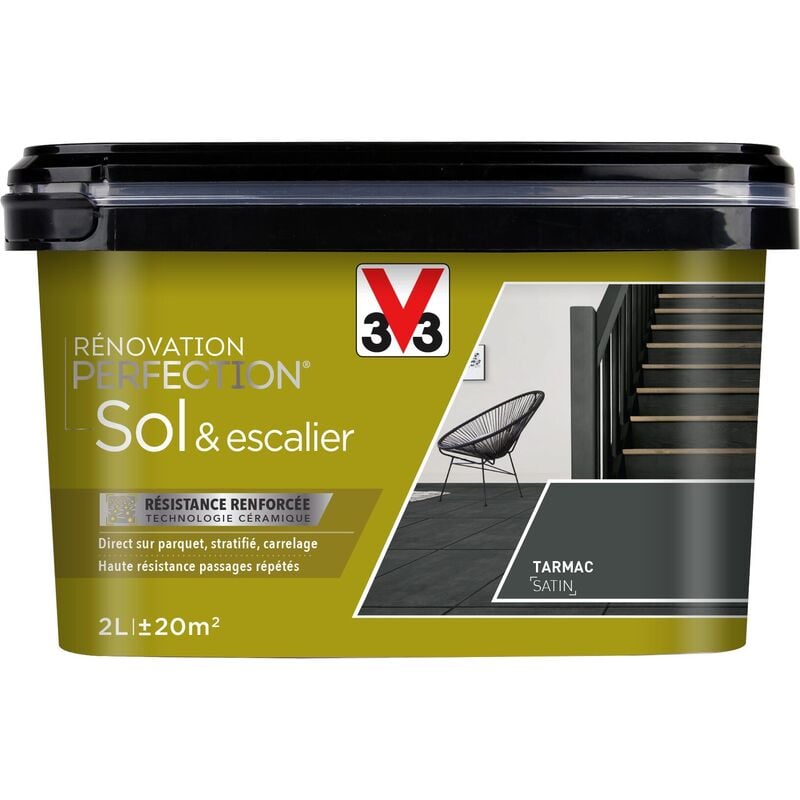 V33 - Peinture sols & escaliers Rénovation perfection® Tarmac satin 2L