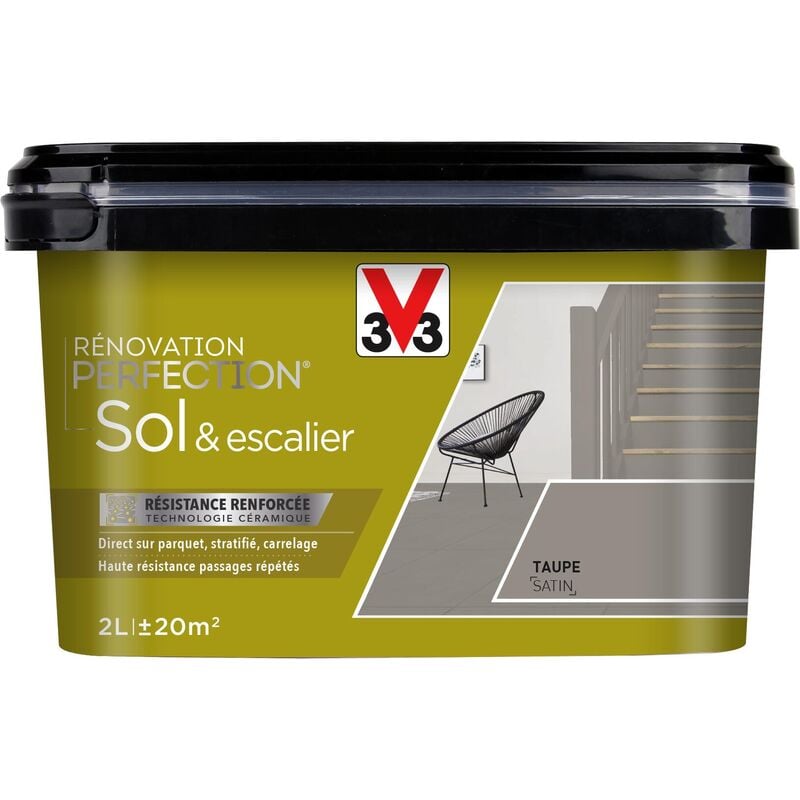 V33 - Peinture sols & escaliers Rénovation perfection® Taupe satin 2L