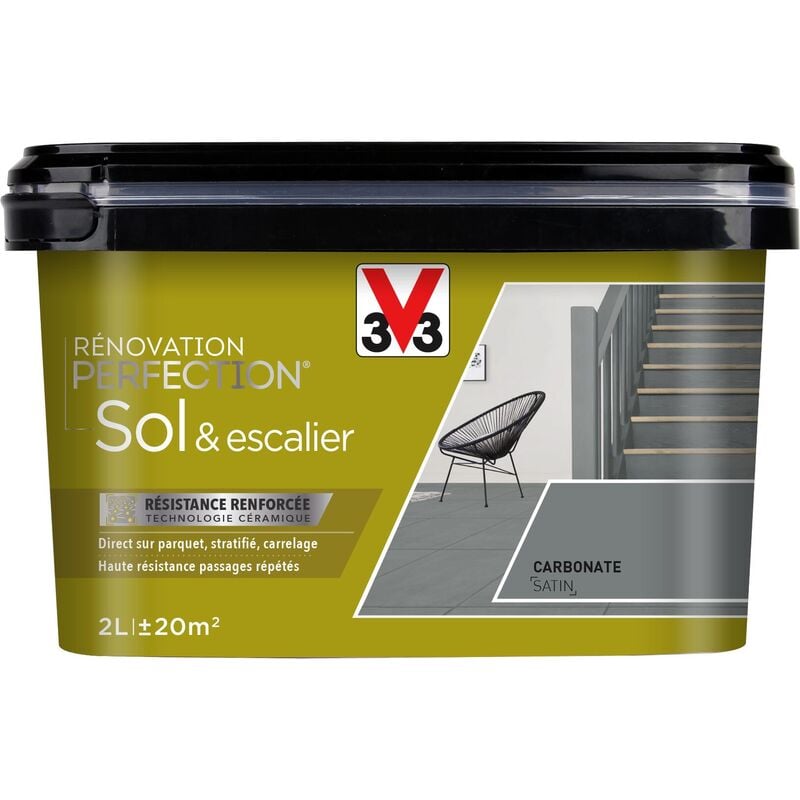 V33 - Peinture sols & escaliers Rénovation perfection® Carbonnate satin 2L