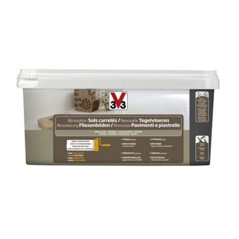 V33 RINNOVARE PAVIMENTI  E PIASTRELLE SMALTO GRIGIO TITANIO CHIARO SATINATO 2,0 LT