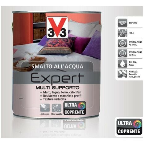 V33 Smalto All'acqua Expert Ultra Coprente Lt 0,125 Bianco Opaco