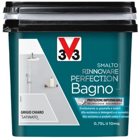 V33 - SMALTO RINNOVARE CERAMICHE BAGNO-CUC INA GRIGIO CHIARO SATINATO 0.75 Lt
