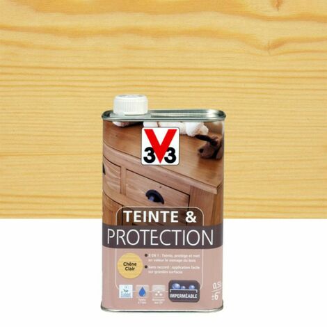 V33 – Teinte et protection pour bois – Aspect mat – 0.5 l – Protection durable contre l'eau et la lumière – Application facile sans traces