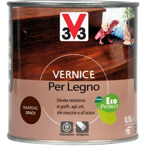 V33 Vernice per Legno Marrone Opaco 0.5 L