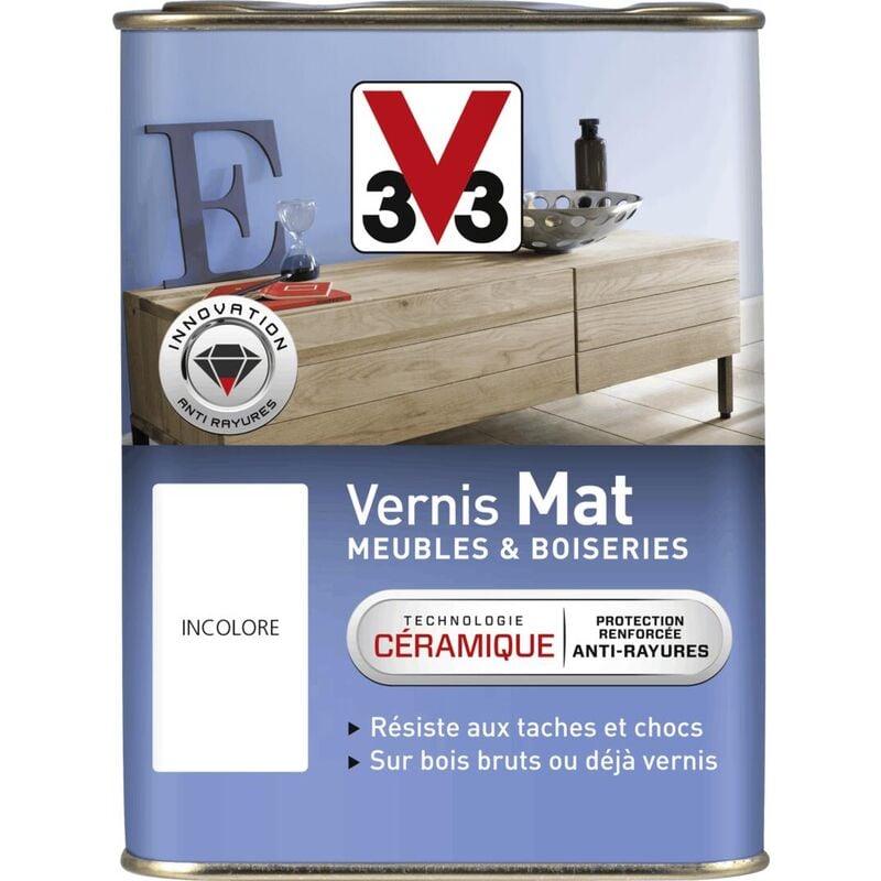 V33 - Vernis intérieur Meubles et boiseries Incolore Mat 1L