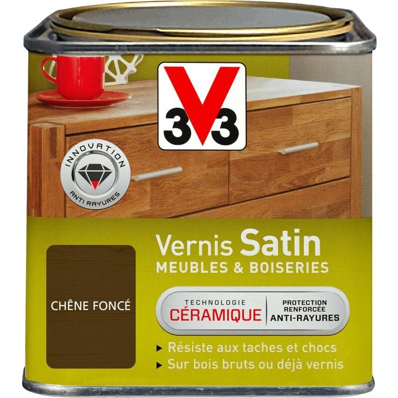 V33 - Vernis intérieur Meubles et boiseries Chêne foncé Satin 0,5L