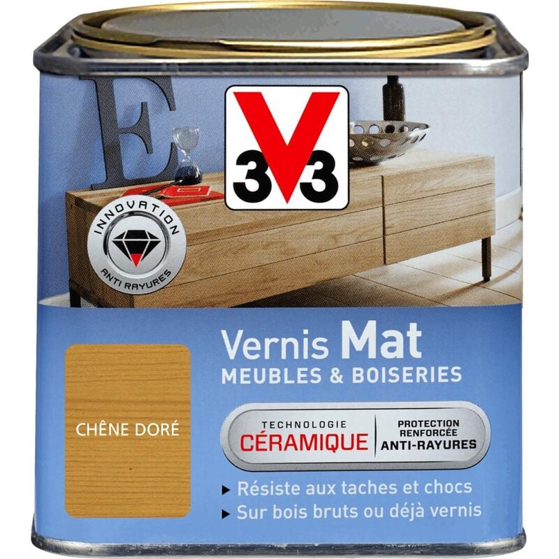 Vernis intérieur Meubles et boiseries V33 Chêne doré Mat 0,5L