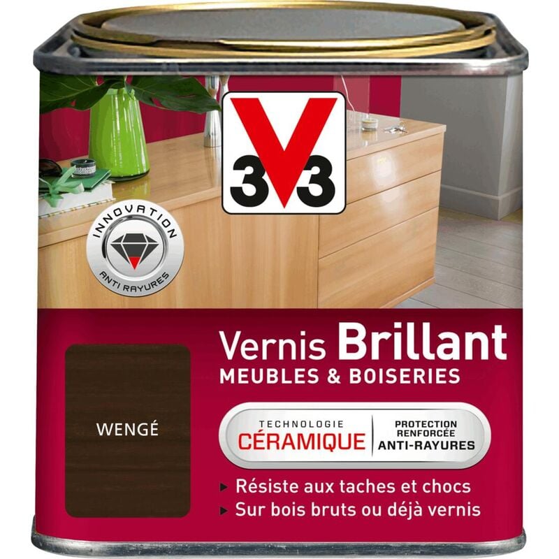 V33 - Vernis intérieur Meubles et boiseries Incolore Brillant 0,5L