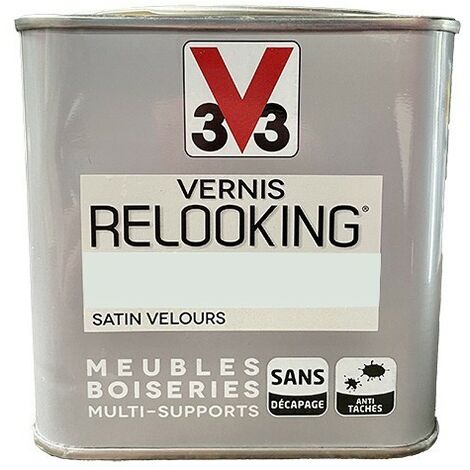 V33 Vernis Relooking Gris Nuage Satin Velours 0,5 L - Gris nuage