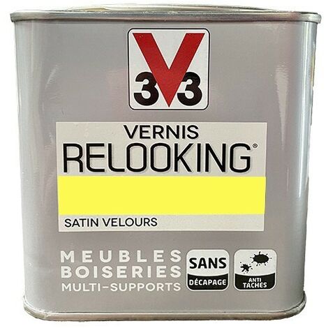 V33 Vernis Relooking Jaune Fluo Satin Velours 0,5 L - Jaune Fluo