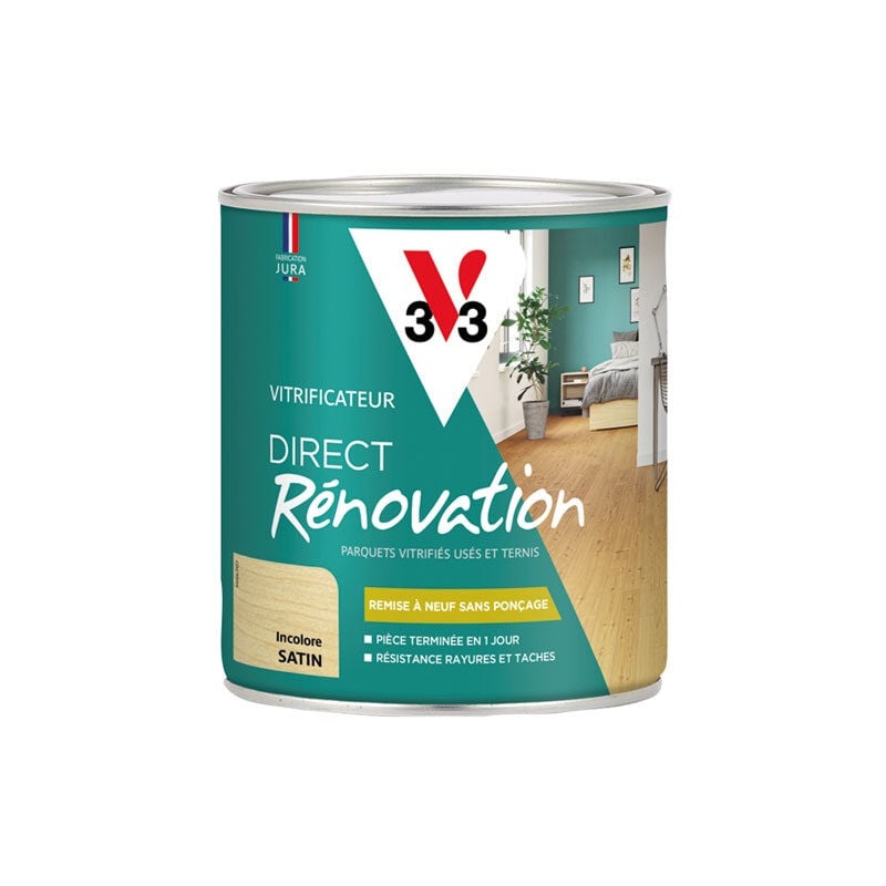 V33 - Vitrificateur rénovation incolore satin 0.75l