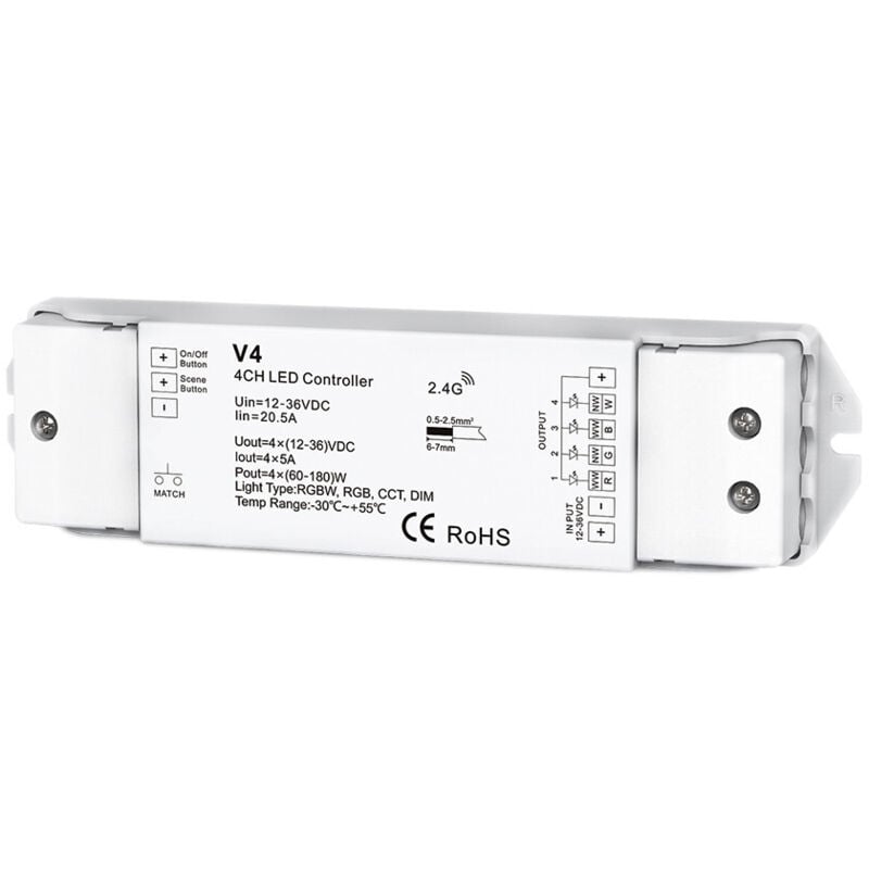 Contrôleur led Radiofréquence rgb+w IP20