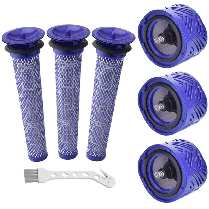Linghhang - V6 Filtre pour Dyson, 6Pack Filtres de Rechange pour Aspirateurs Dyson V6 Absolute Animal Motorhead Animal, 3 Post-Filtres hepa, 3