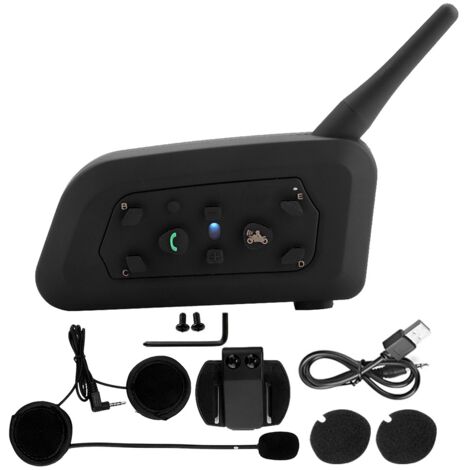 V61200 Casque de moto Intercom sans fil Bluetooth Casque mains libres pour 6 personnes