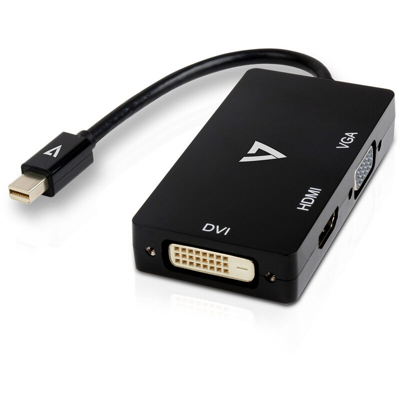 Adaptateur Mini DisplayPort (m) vers vga - hdmi ou dvi (f) - Mini DisplayPort - vga / dvi / hdmi - Male connector / Female connector - 0,1 m - Noir (
