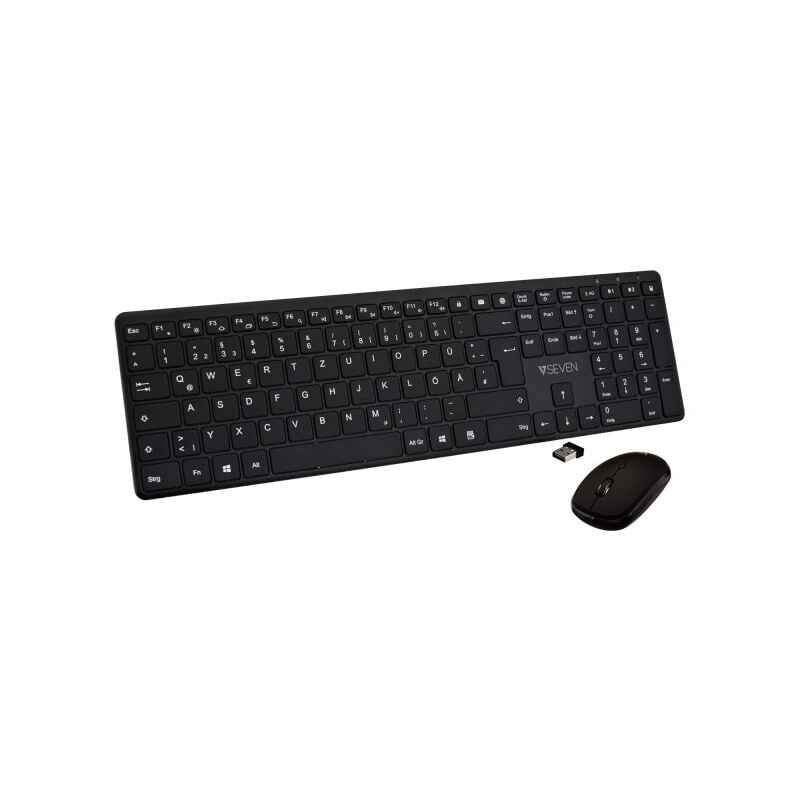 CKW550DEBT Bluetooth Slim Keyboard et Silent Mouse Combo, 2,4 ghz Dual Mode, qwertz, souris 4 boutons avec dpi réglable (CKW550DEBT) - V7