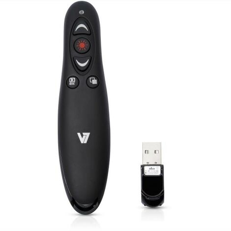 V7 PUNTATORE WIRELESS PROFESSIONALE 2.4GHZ CON USB DONGLE E CARD READER NERO