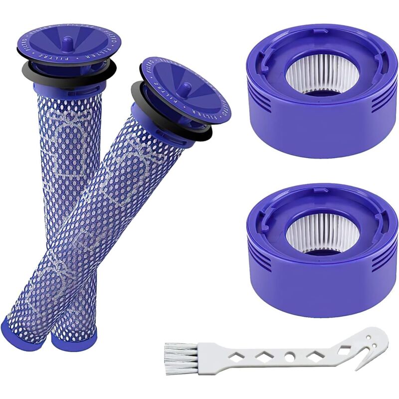 V7 V8 Filtre pour Dyson, 4Pack Filtres de Rechange pour Aspirateurs Dyson V7 V8 Absolute Animal Motorhead Animal, 2 Post-Filtres HEPA, 2 Pré-Filtres