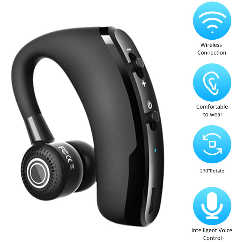 

V9 Auriculares inalambricos BT Auriculares manos libres Auriculares comerciales Drive Call Deportes Auriculares estereo portatiles con control de voz